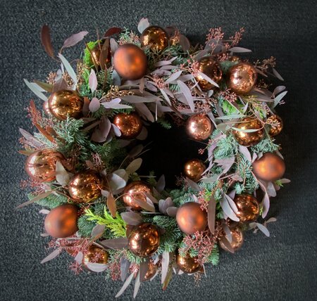 Kerstkrans koperkleur