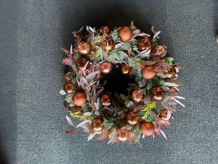 Kerstkrans koperkleur